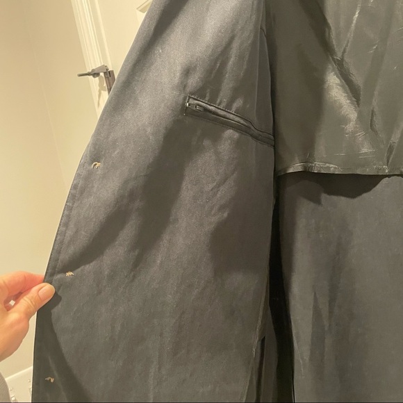 Mens Black Blazer Long Formal or Casual Trench Coat Barn Jacket - Picture 5 of 8